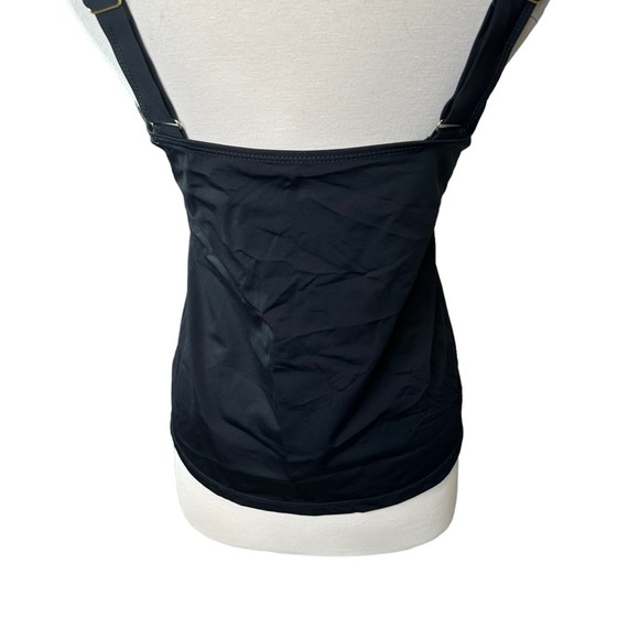 Fullfitall Tankini Swim Top Womens Swimsuit Built in Bra Stretch Black 10 NWT - Picture 5 of 12